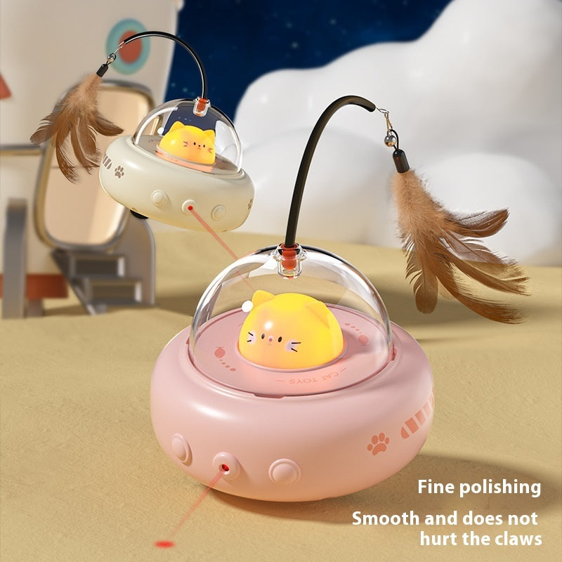 Smart Electric UFO Cat Teaser Laser And Stick